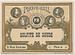 Publicit pour les produits photographiques Photos-Hall,  Paris.  - 1870