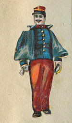 Chromo montrant un soldat franais en uniforme.  - 1885