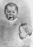 Dessin d'un bb par le dessinateur Tally.  - 1930