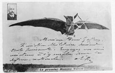 Reproduction photographique de l'avion de Clment Ader sous titre: 'le premier homme volant'  - 1900