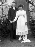 Portrait d'un couple de maris  - Huismes (37)  - 1907