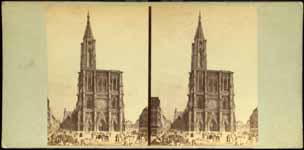 Photographie d'une gravure reprsentant la cathdrale de Strasbourg en 1800  - Strasbourg (67)  - 1860